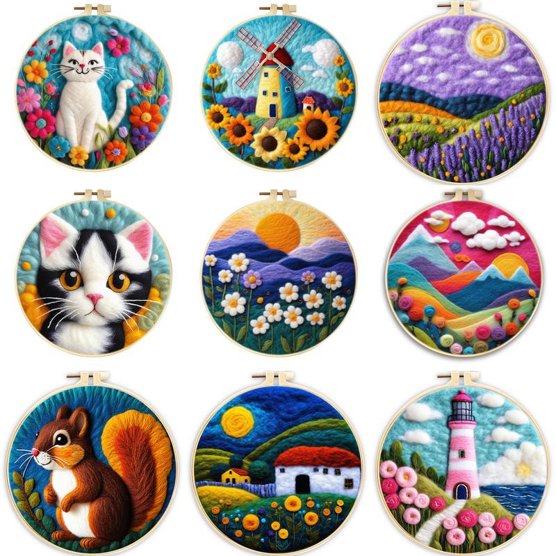 Embroidery Craft - Wool Felting Painting Kit for Beginners