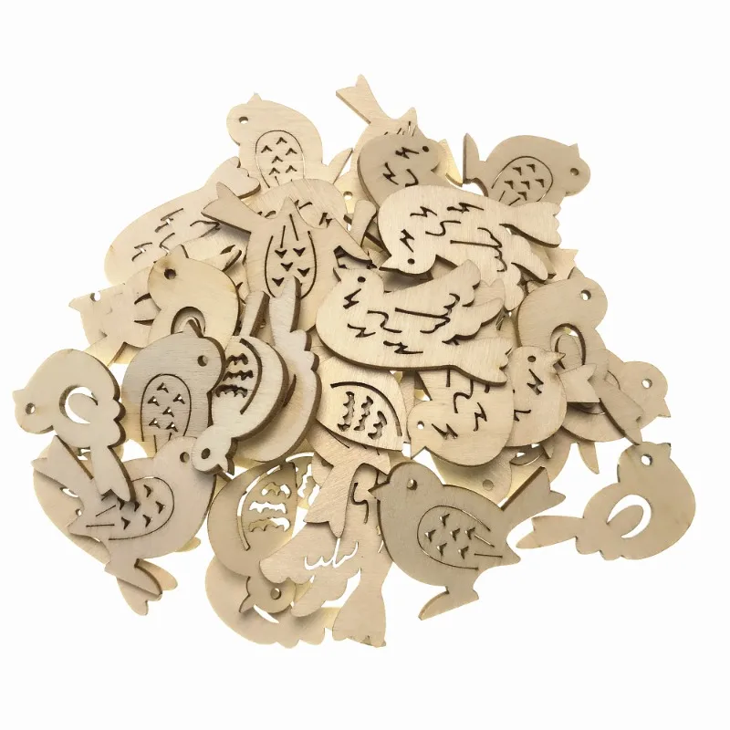 50pcs Wooden Bird Pattern DIY  - Embellishments For Scrapbooking review and price