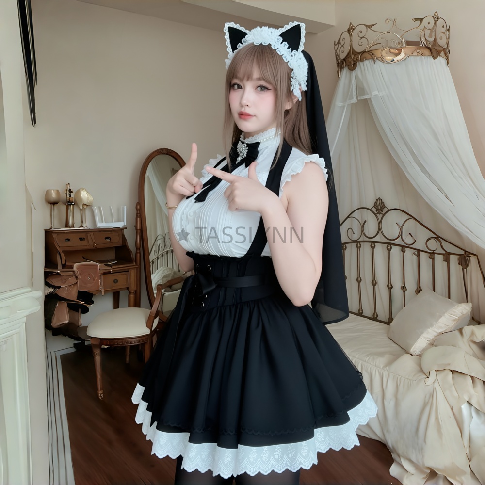 Cat Ear Nun Maid Dress Women's - Embellish Knit review and price
