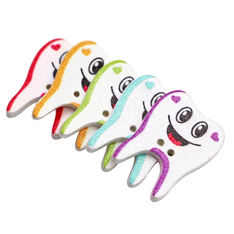 50/100pcs Wooden Button Tooth  - Embellishments For Scrapbooking review and price