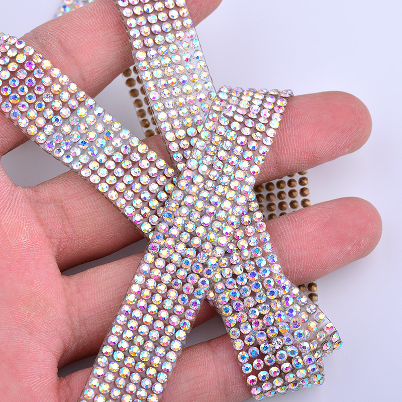 JUNAO 5Yard Crystal AB Rhinest - Crystal Mesh Fabric review and price