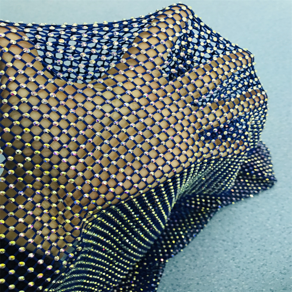 Chunky Glitter Blue Yellow Gla - Crystal Mesh Fabric review and price