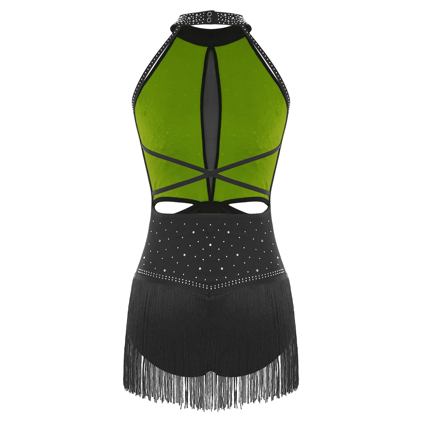 Women Dance Rhythmic Dresses S - Rhinestone Banding Trim review and price