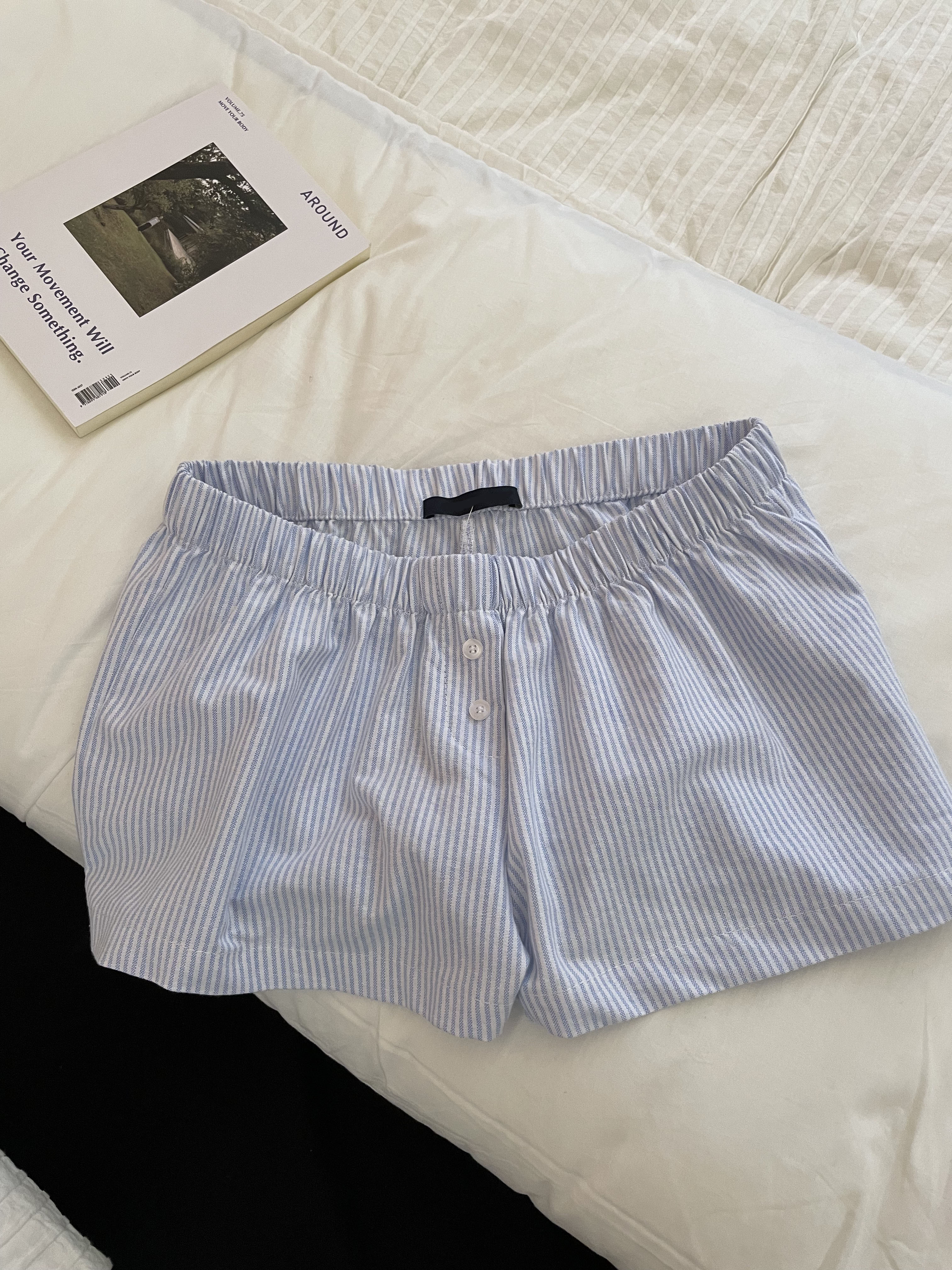 Blue Striped Shorts 2 Piece Se - Elastic Lace Trim review and price
