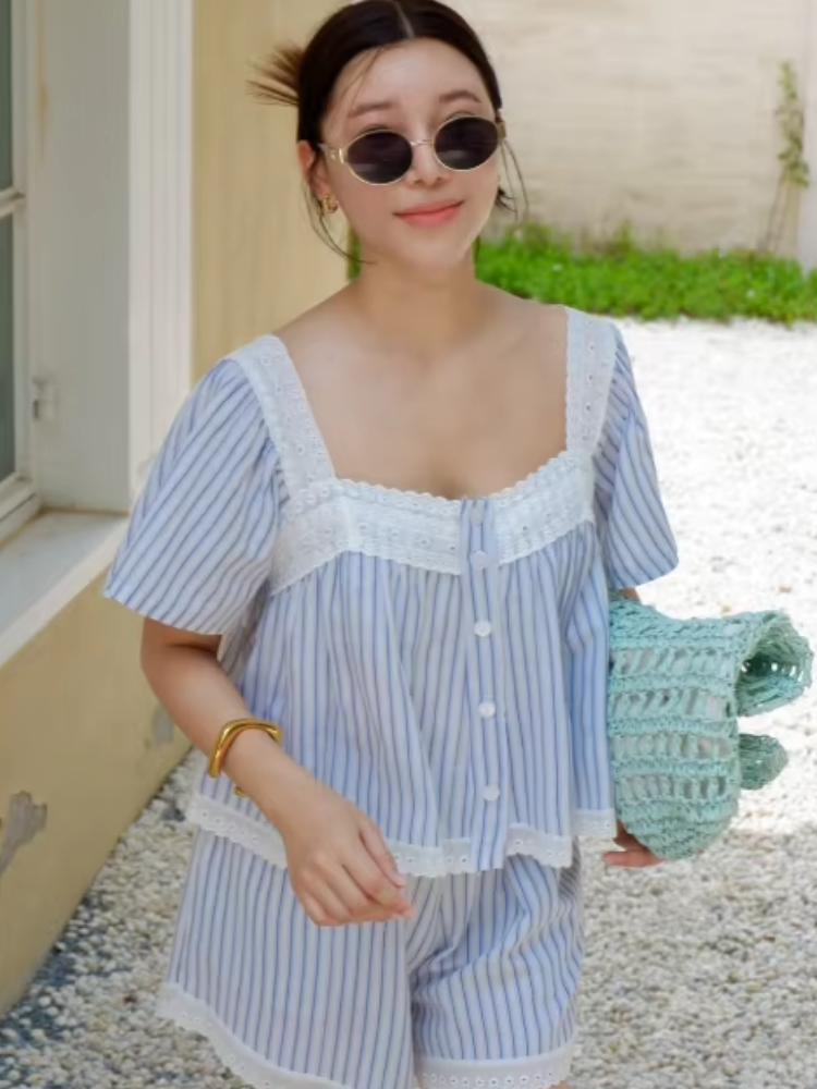 Preppy Casual Striped Lace Two - Elastic Lace Trim review and price