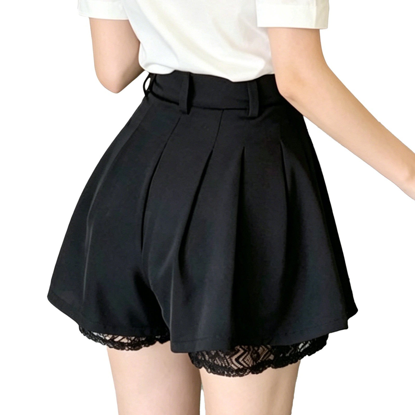 Women High Waist Tailored Trou - Elastic Lace Trim review and price