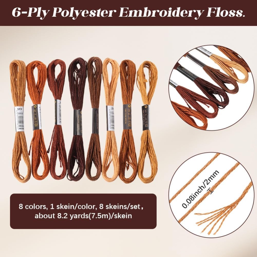 8 Skeins 6 Strands Brown Embro - Embroidery Embellishments review and price