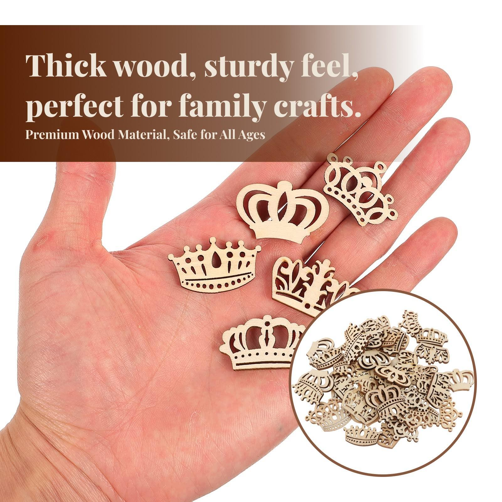 50pcs Crown Wooden Pieces Baby - Craft Embellishments review and price