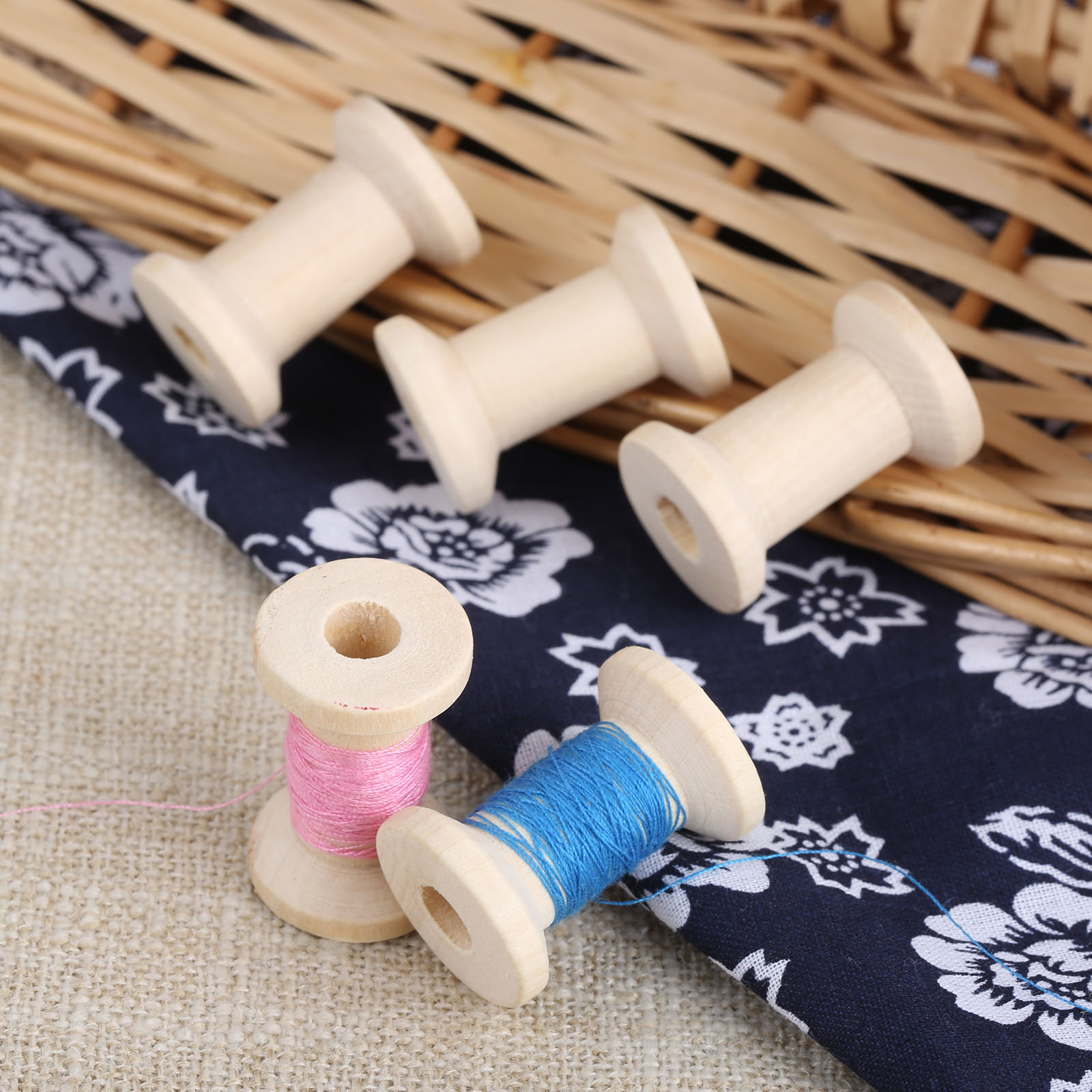 10Pcs Sewing Wooden Bobbins Sp - Organza Ribbon Spool review and price