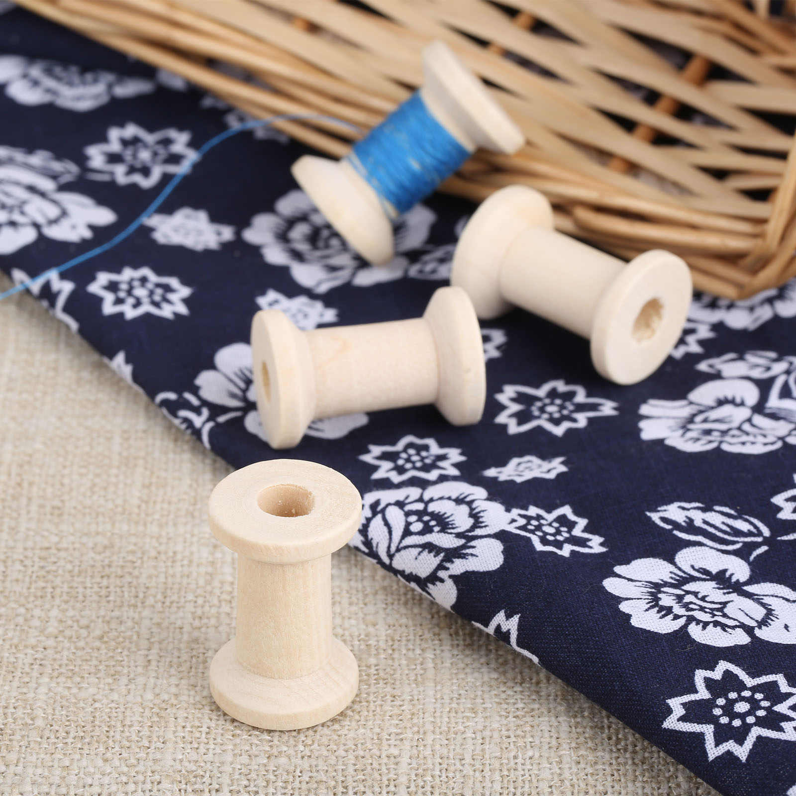 10Pcs Sewing Wooden Bobbins Sp - Organza Ribbon Spool review and price