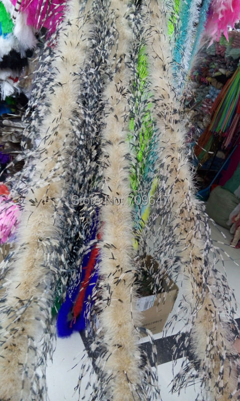2Yards/lot Luxury Khaki&BLACK& - Feather Trim Marabou review and price