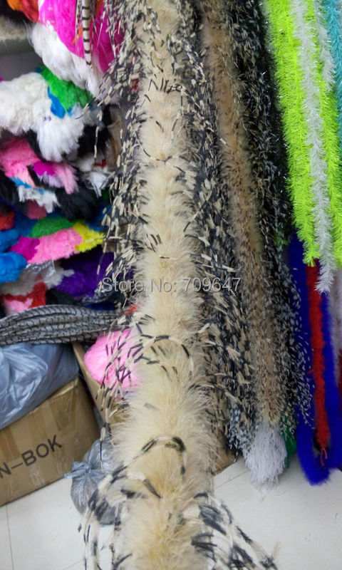 2Yards/lot Luxury Khaki&BLACK& - Feather Trim Marabou review and price