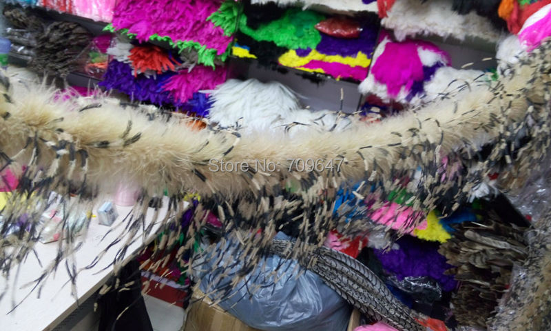 2Yards/lot Luxury Khaki&BLACK& - Feather Trim Marabou review and price