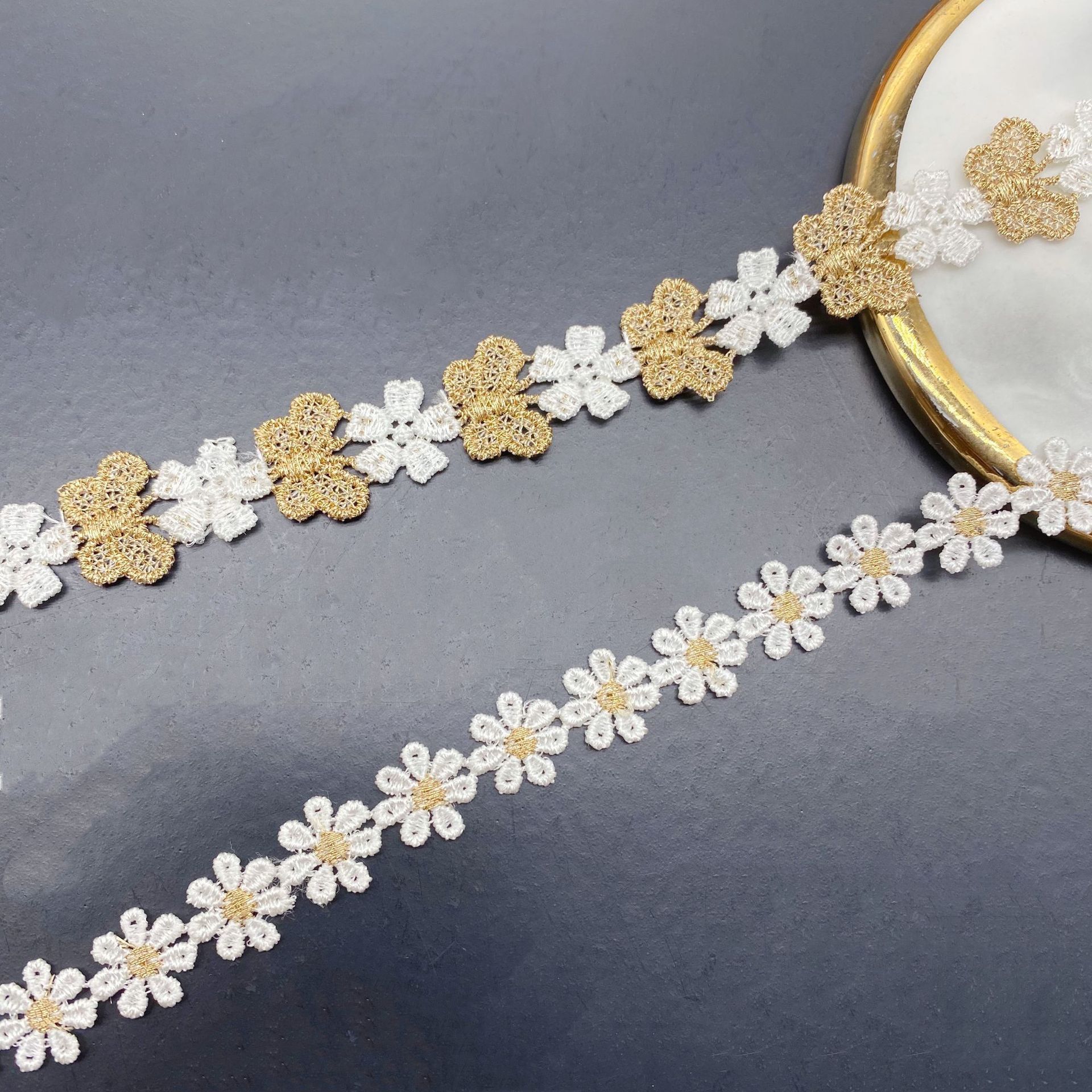 Hollow Embroidery Two-color Sm - Lace Ribbon Trim review and price