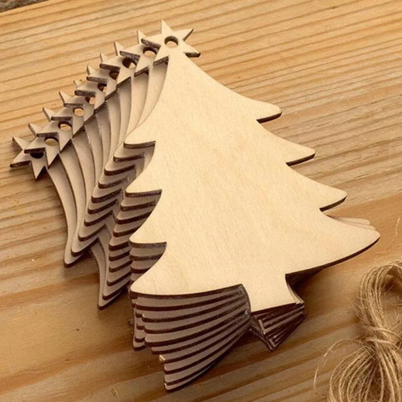 10PCS Wooden Tree Bell Deer Un - Christmas Craft Embellishment review and price