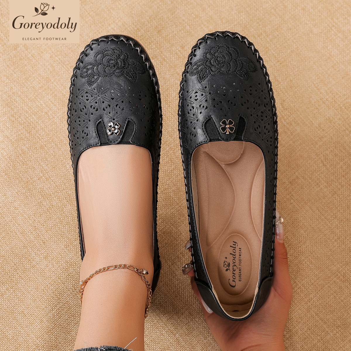 Goreyodoly women loafers flora - Embroidery Embellishments review and price