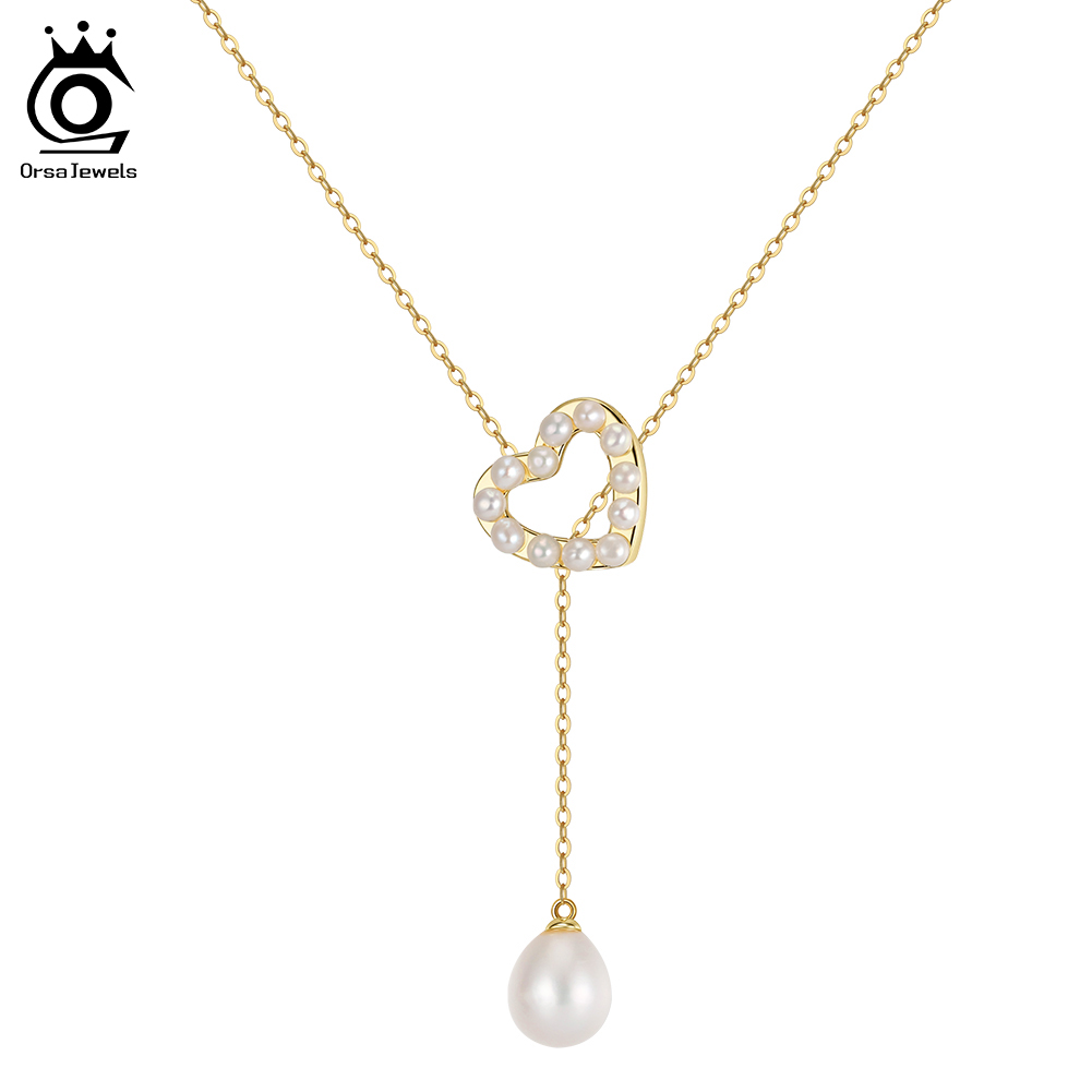 ORSA JEWELS S925 Love Heart Pe - Pearl Trim Chain review and price