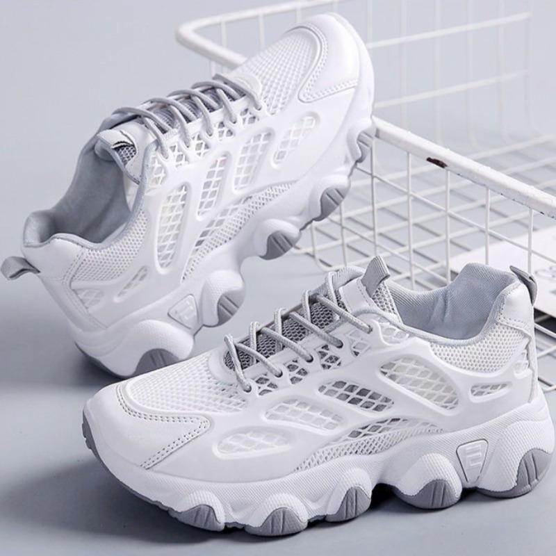 Breathable Mesh Chunky Sneaker - Guipure Lace Panel review and price