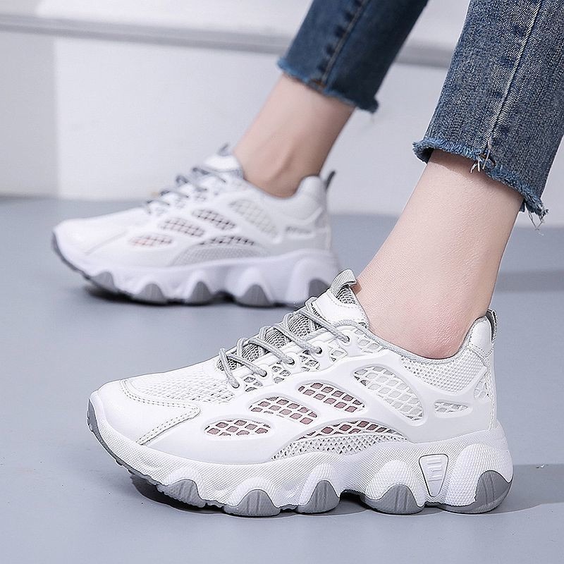 Breathable Mesh Chunky Sneaker - Guipure Lace Panel review and price