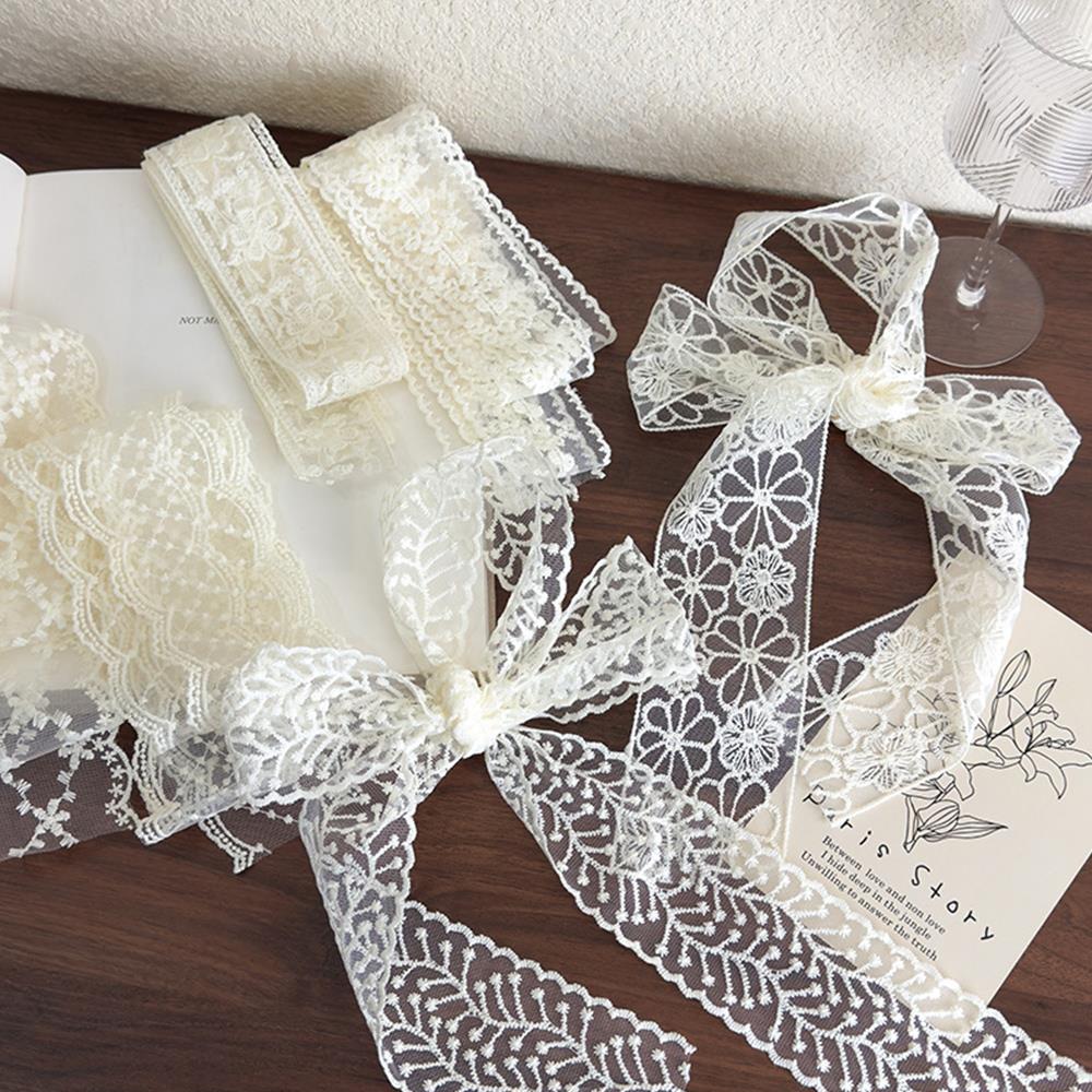 Elegant Lace Scarf Bow Necklac - Lace Ribbon Trim review and price