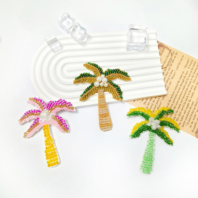 1Pc 3D Coconut Tree Beaded Pat - Craft Embellishment review and price