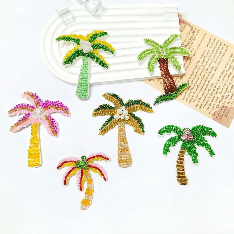 1Pc 3D Coconut Tree Beaded Pat - Craft Embellishment review and price