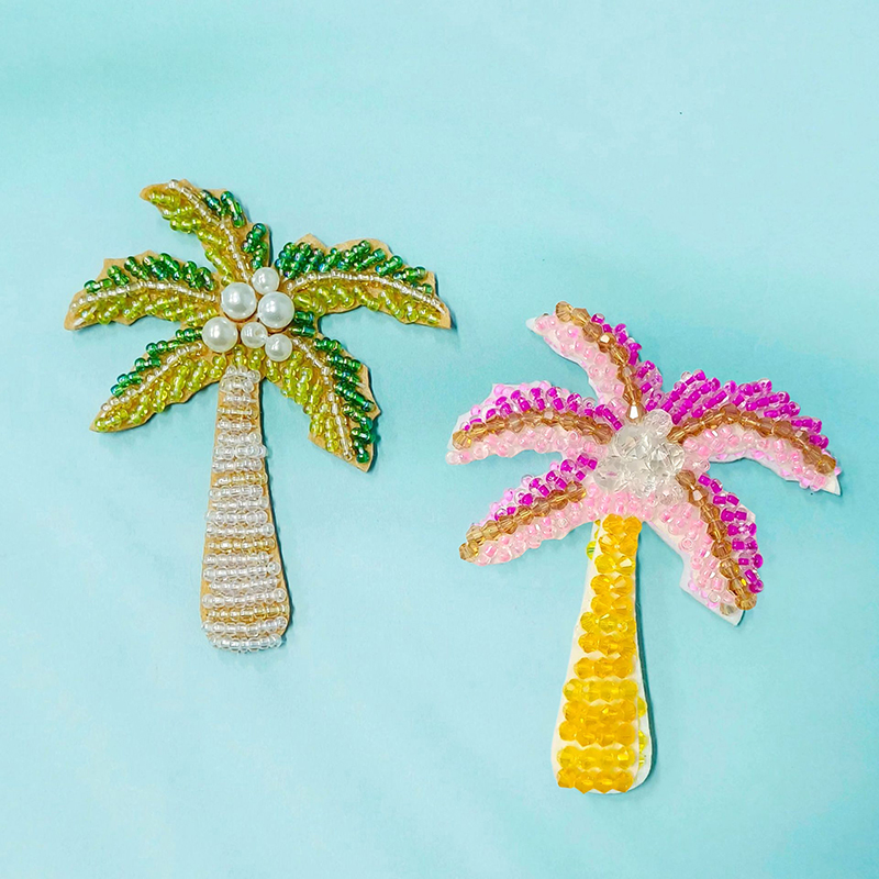 1Pc 3D Coconut Tree Beaded Pat - Craft Embellishment review and price
