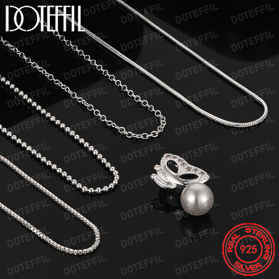 925 Sterling Silver Exquisite  - Pearl Trim Chain review and price