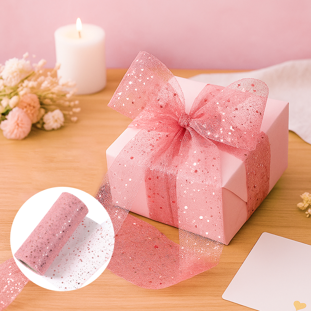 Glitter Tulle Rolls Birthday P - Organza Ribbon Spool review and price
