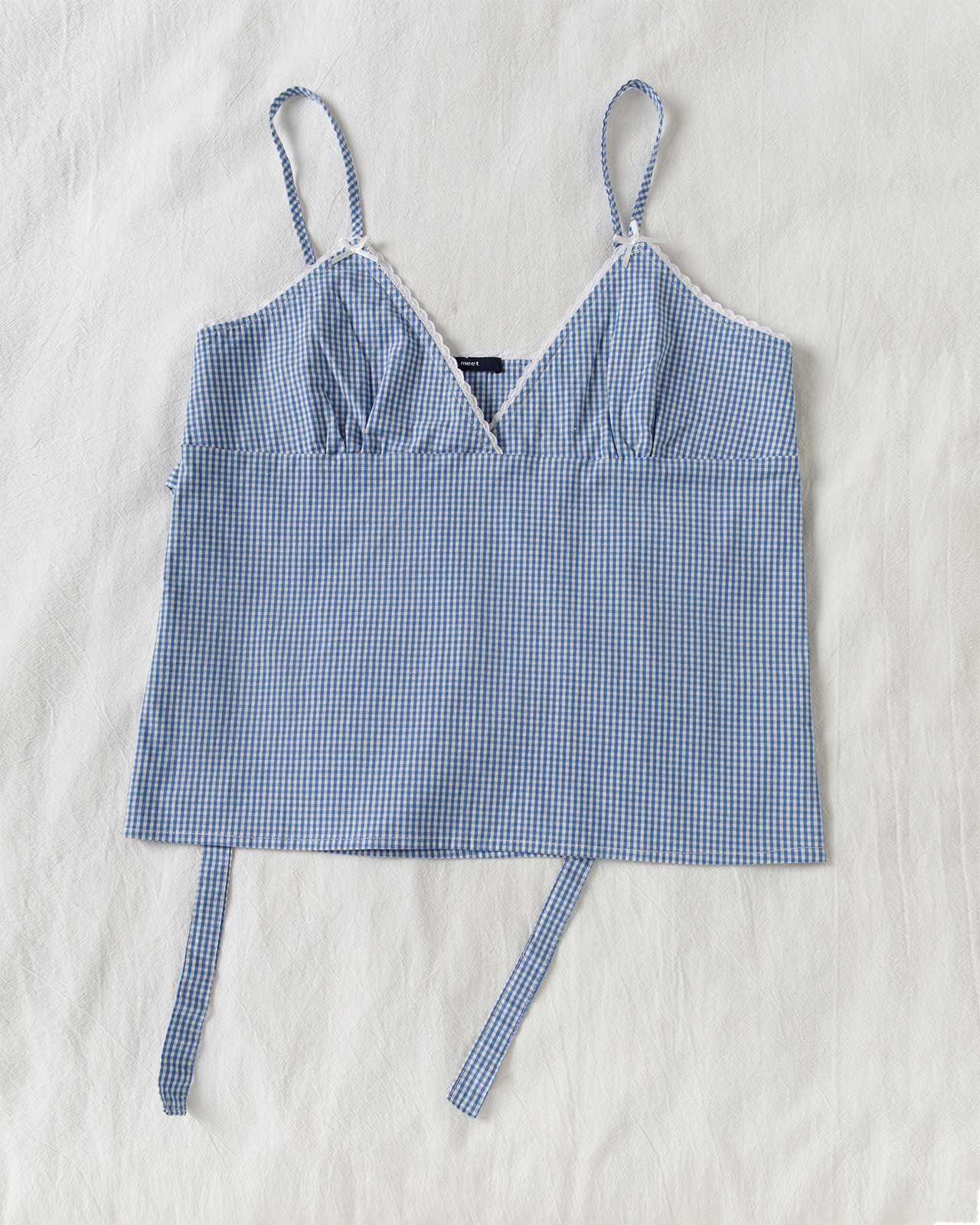 Blue Plaid Shorts 2 Piece Set  - Elastic Lace Trim review and price