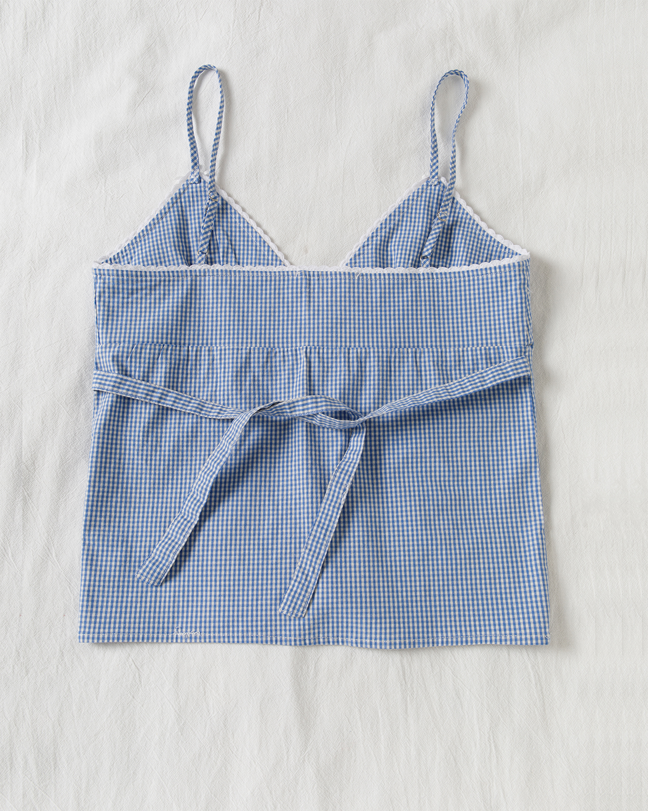Blue Plaid Shorts 2 Piece Set  - Elastic Lace Trim review and price