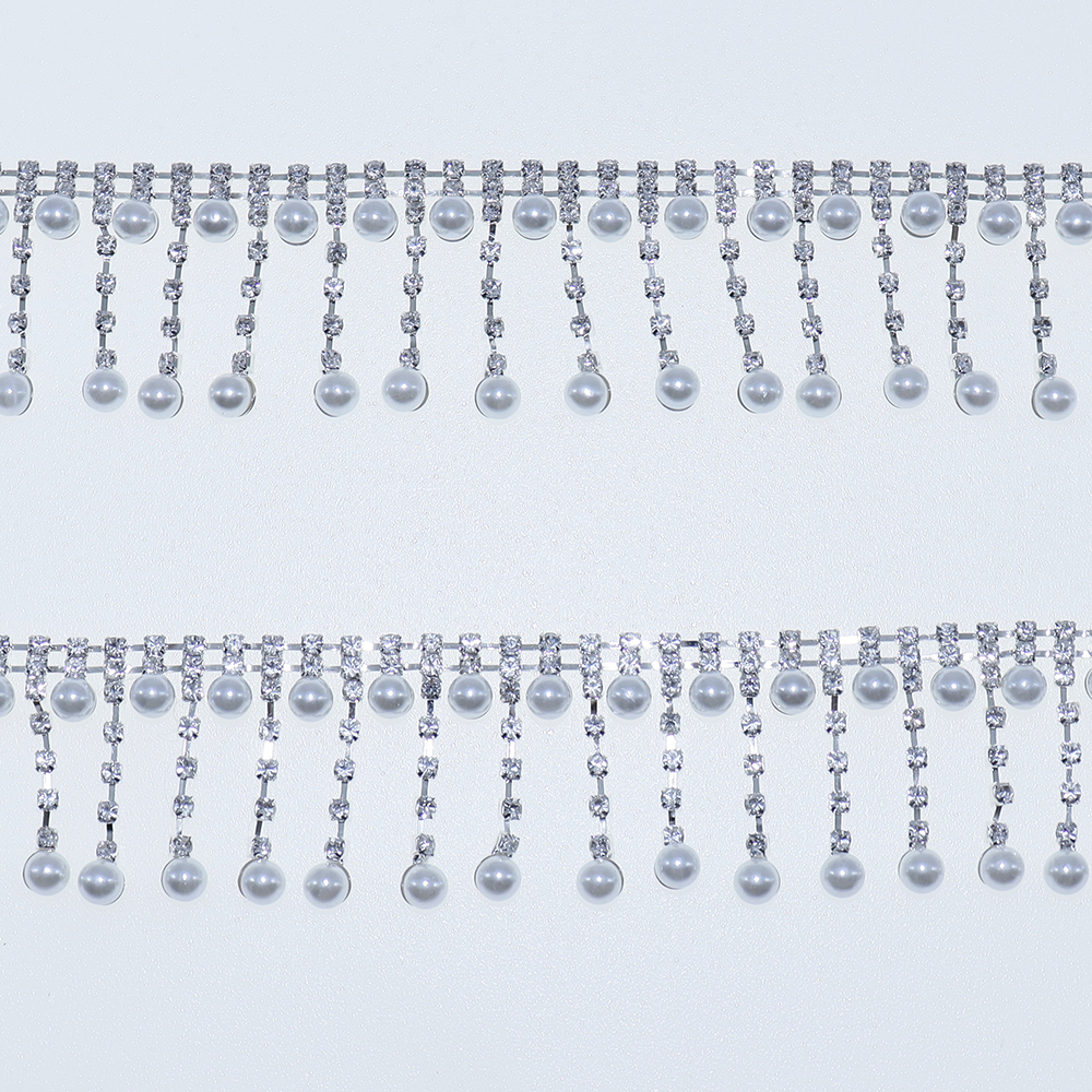 Crystal Rhinestone Pearl Trim  - Pearl Trim Chain review and price