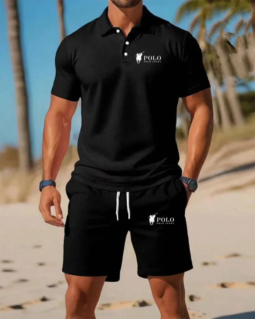 Men's Polo Shirt Set Summer Qu - Embellish Knit review and price