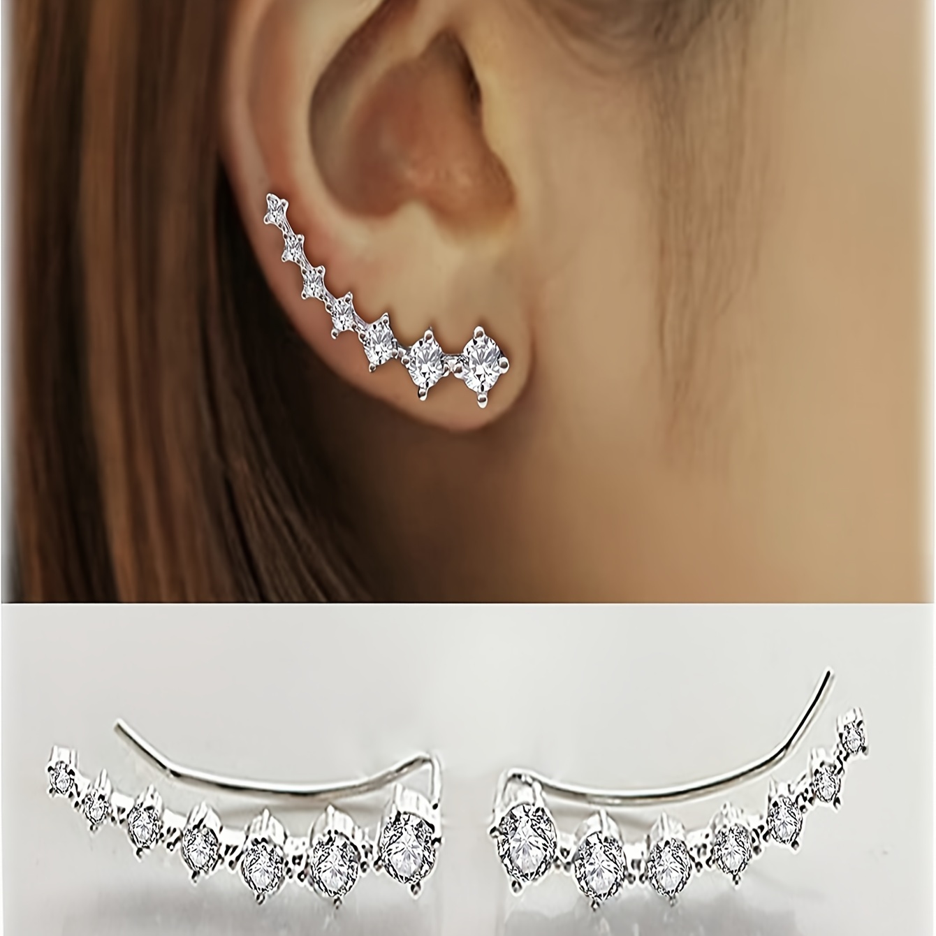 A pair of new curved stud earr - Iron On Stud Set review and price