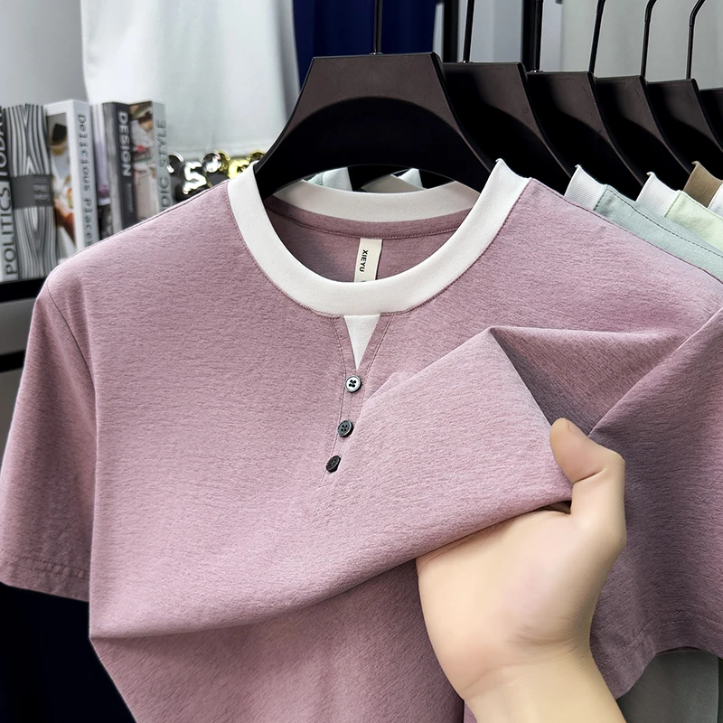 Mens Short Sleeve Henley Neck  - Embellish Knit review and price