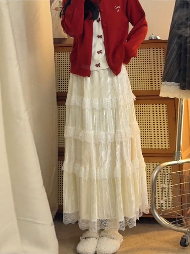 Elegant High Waist  Skirt in S - Elastic Lace Trim review and price
