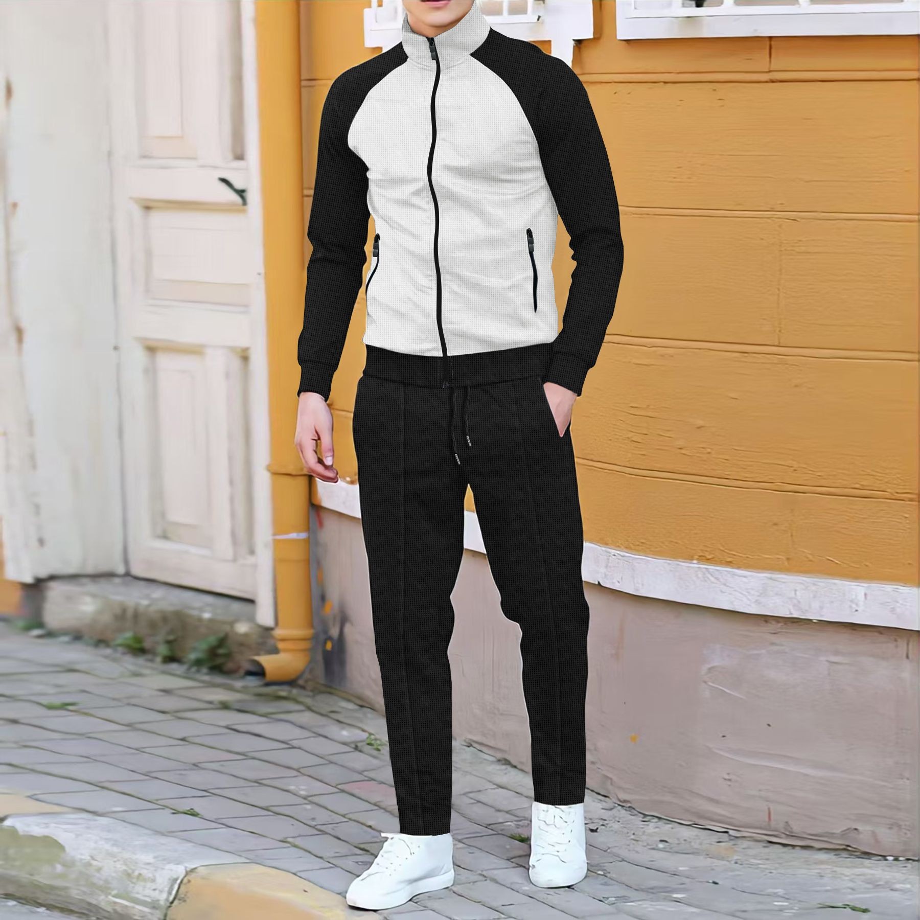 Men Casual Waffle Knit Track S - Embellish Knit review and price