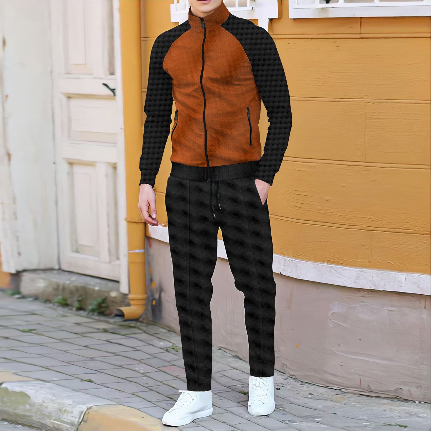 Men Casual Waffle Knit Track S - Embellish Knit review and price
