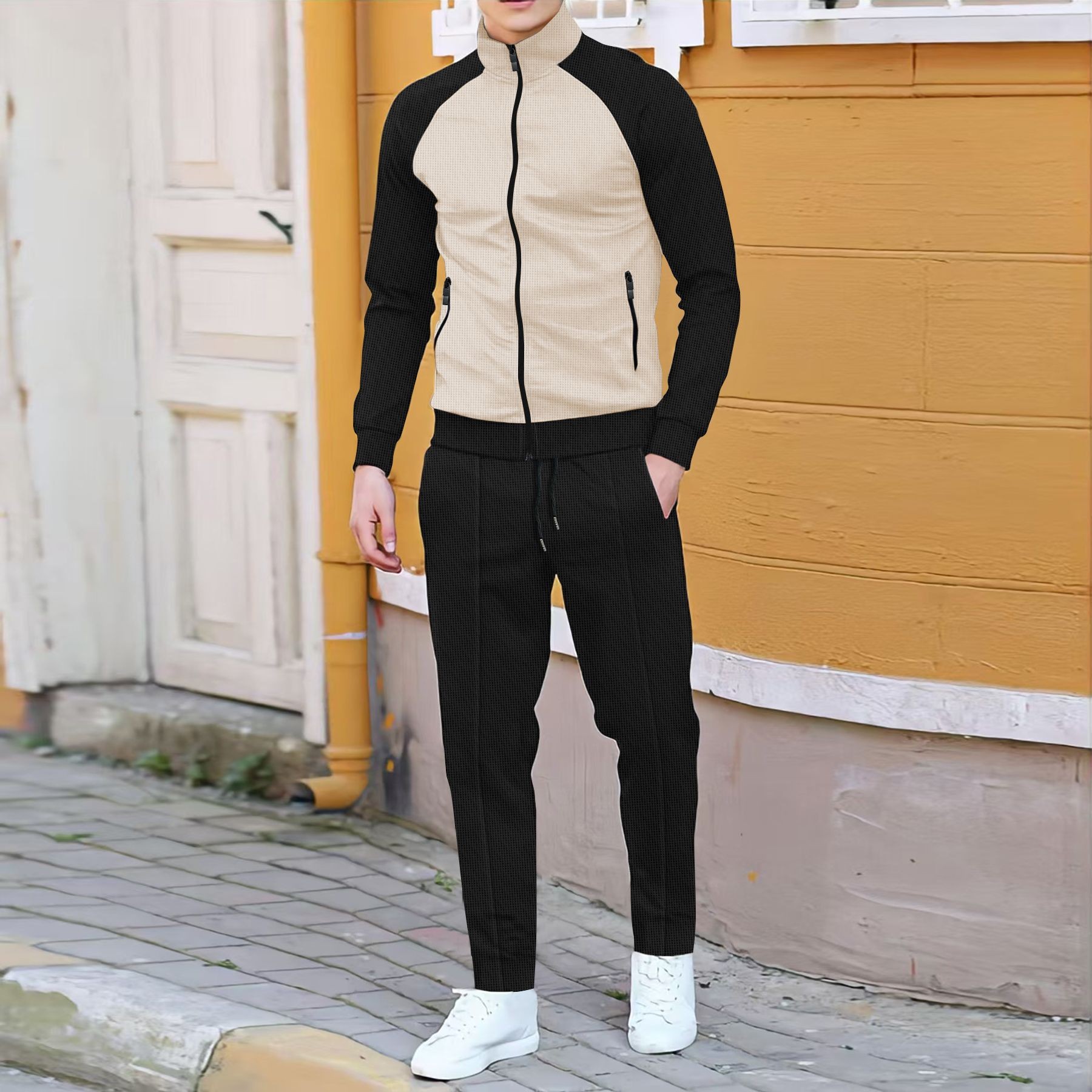 Men Casual Waffle Knit Track S - Embellish Knit review and price