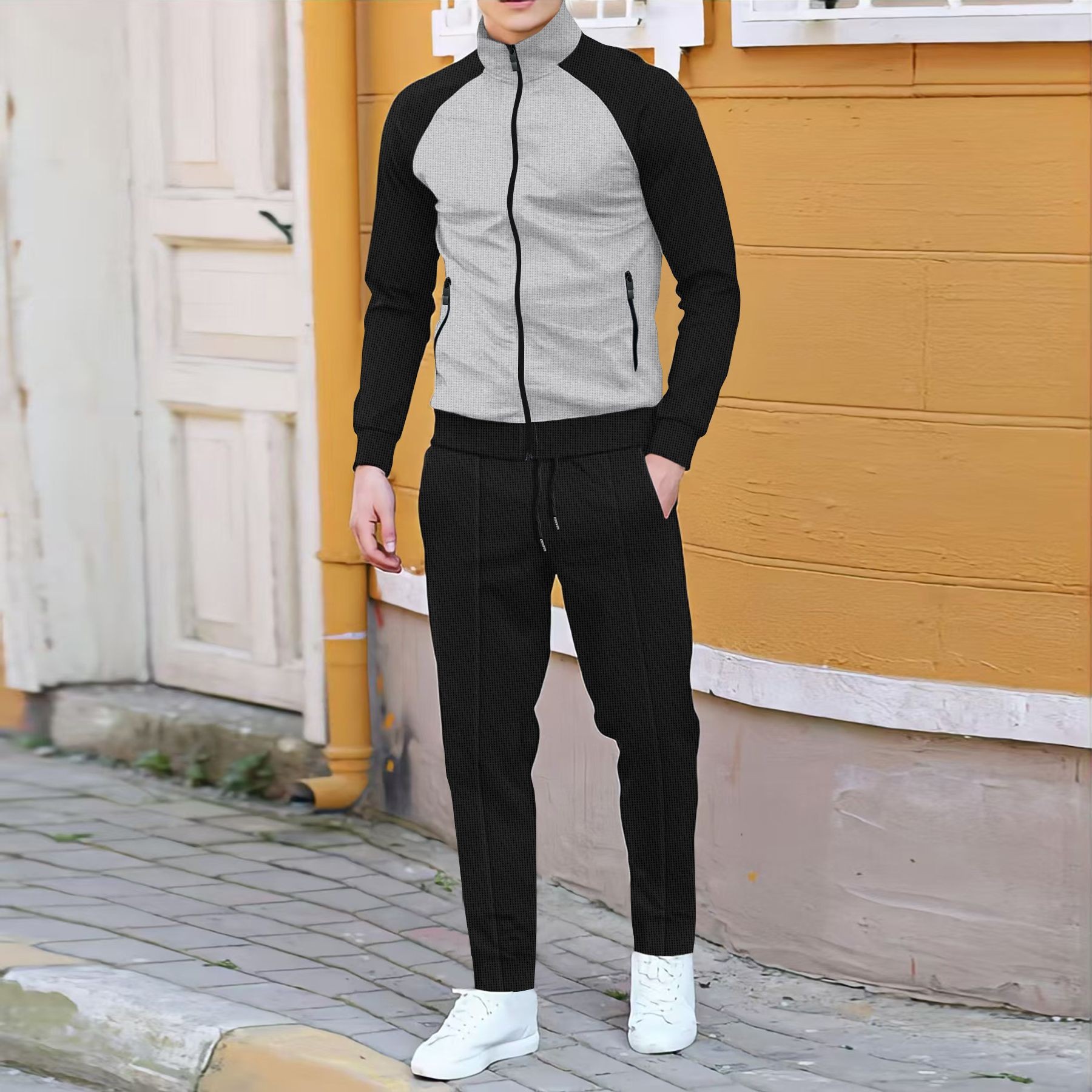 Men Casual Waffle Knit Track S - Embellish Knit review and price