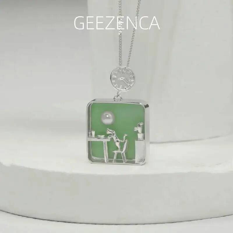 GEEZENCA 925 Sterling Silver G - Pearl Trim Chain review and price