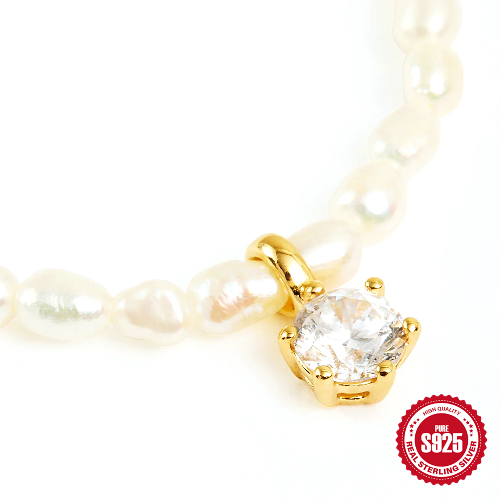 BOAKO Pearl Necklace Silver 92 - Pearl Trim Chain review and price