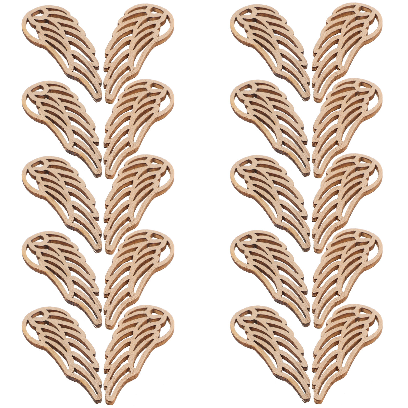 50Pcs Natural Wood Angel Wings - Christmas Craft Embellishment review and price
