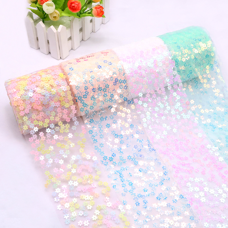 8cm 10cm 10 Yards Glitter Sequ - Organza Ribbon Spool review and price