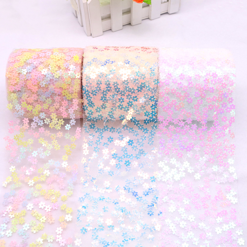 8cm 10cm 10 Yards Glitter Sequ - Organza Ribbon Spool review and price