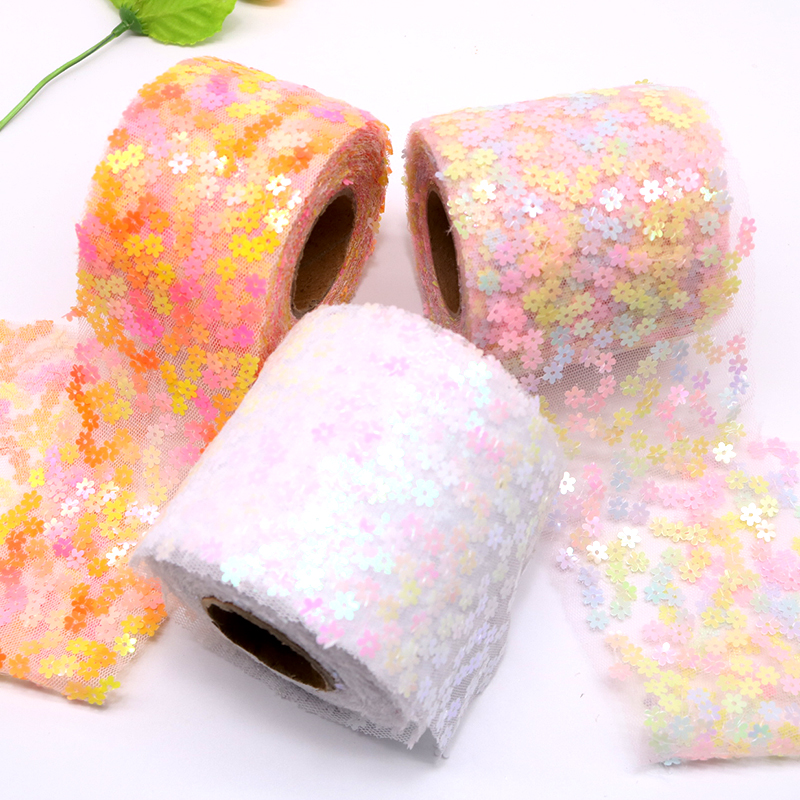 8cm 10cm 10 Yards Glitter Sequ - Organza Ribbon Spool review and price