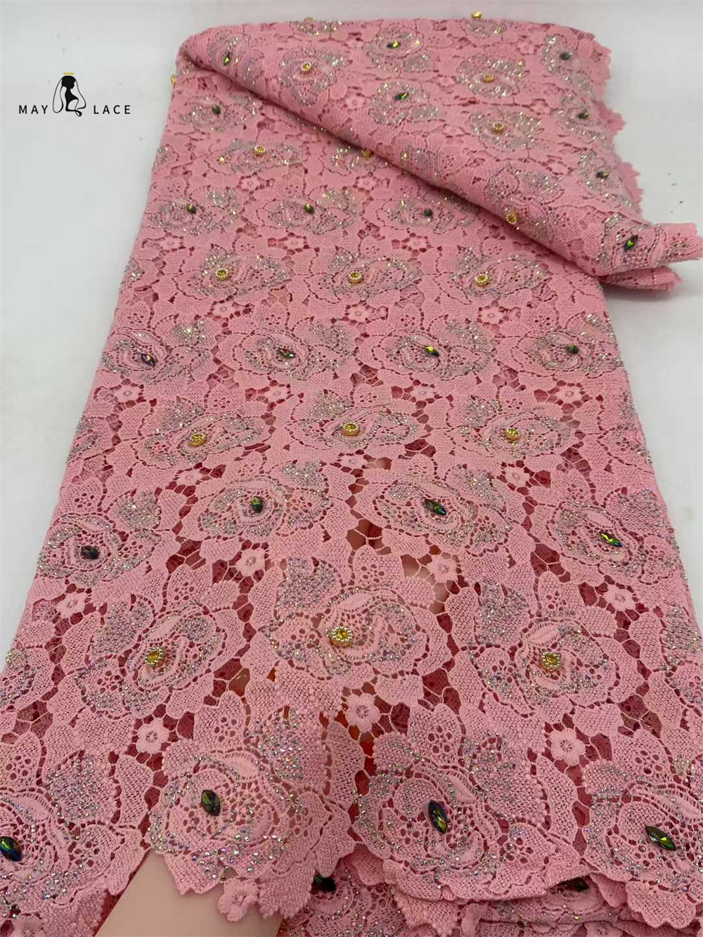 Latest Cord Guipure Lace Fabri - Crystal Mesh Fabric review and price