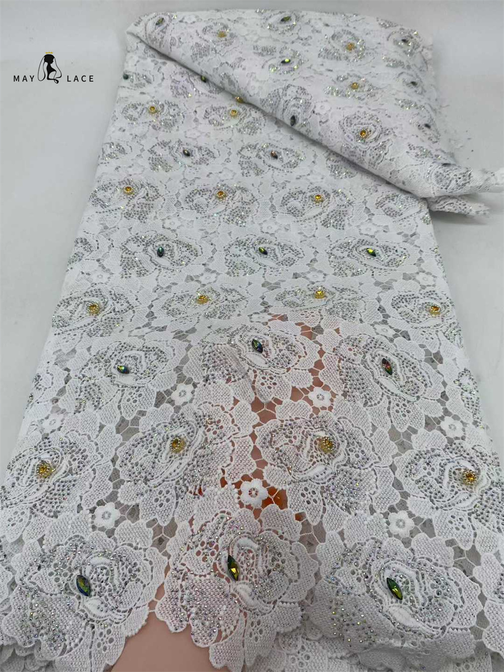 Latest Cord Guipure Lace Fabri - Crystal Mesh Fabric review and price